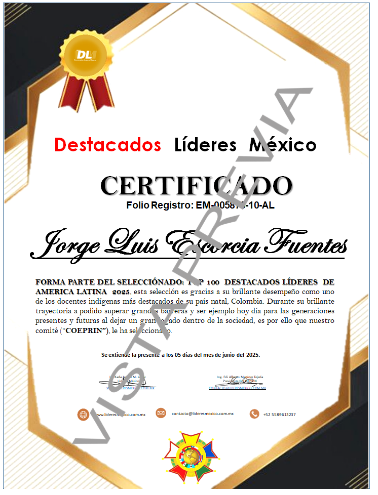 Este documento se entregará en original el día del evento