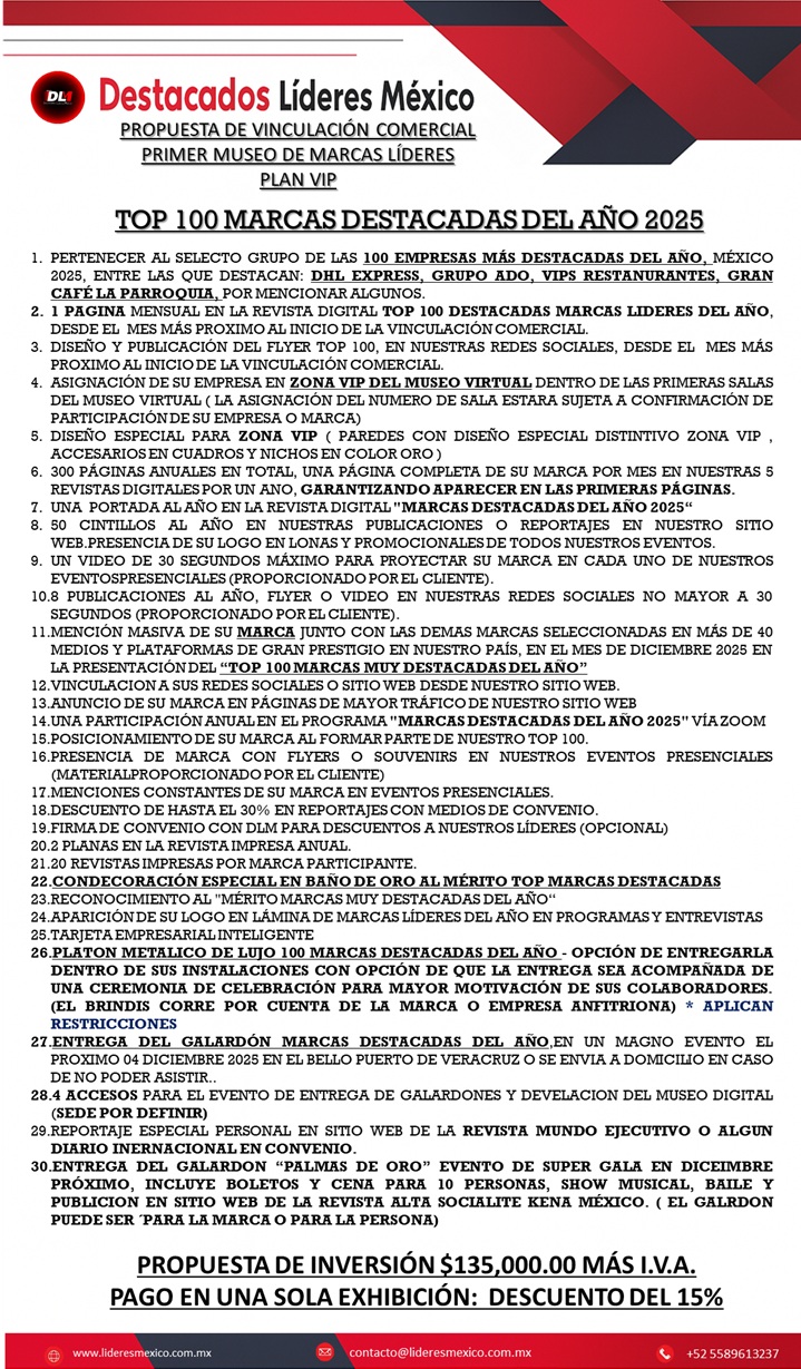 Este monto de inversión también se puede cubrir hasta en 6 pagos, monto inicial del 30% y el resto hasta 5 pagos mensuales