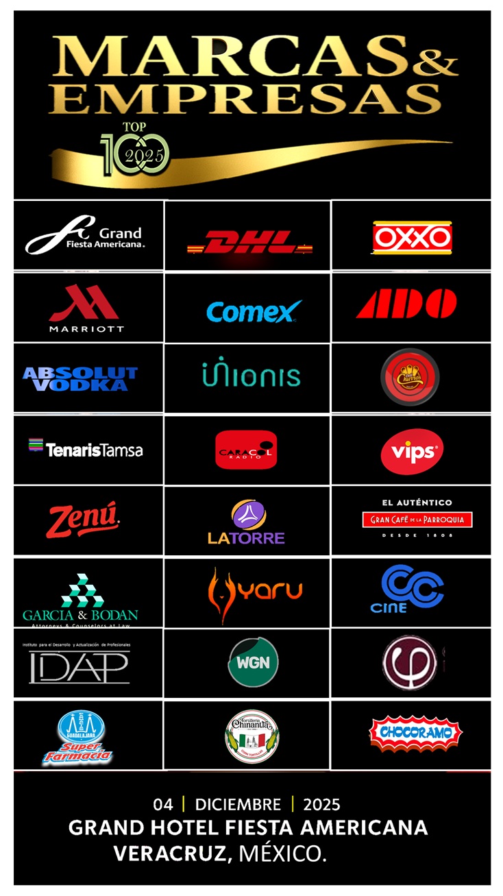 Algunas de las marcas ya seleccionadas como: Farmacias Guadalajara, Comex, Grupo ADO, DHL Express, entre muchas más